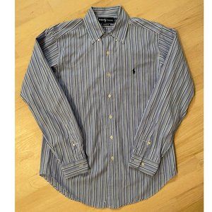 Ralph Lauren Classic Fit blue stripe button down M